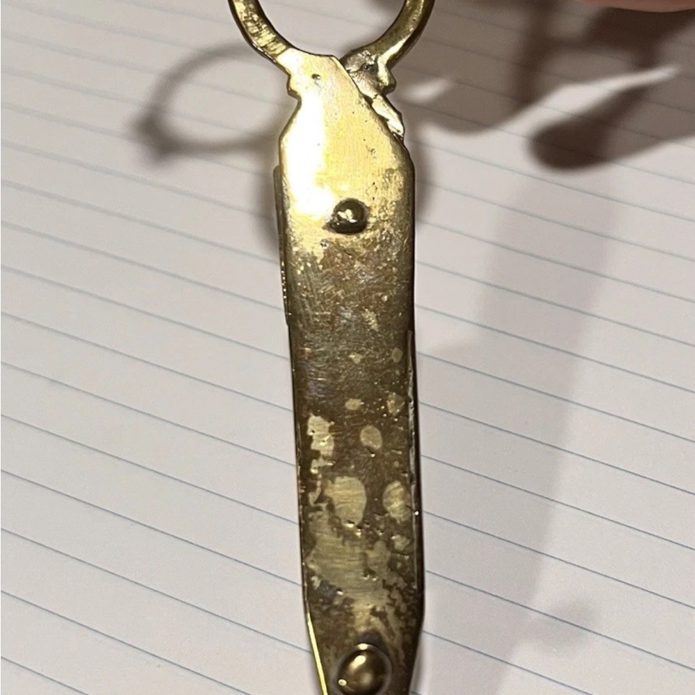 Vintage Brass Bundle: 2 Candle Snuffers, Bell, Postage Scale W/Stamp Roll Holder - Picture 13 of 14